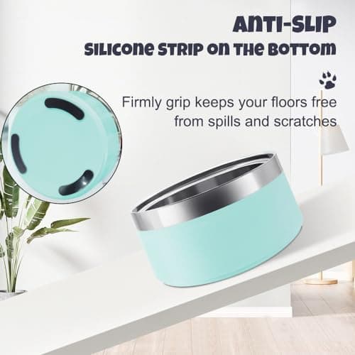 Personalized Stainless Steel Dog Cat Bowl with Name,Customized Laser Engraved Pet Bowl Non Slip for Water and Food 25oz,40oz,53oz(Mint Green) 6