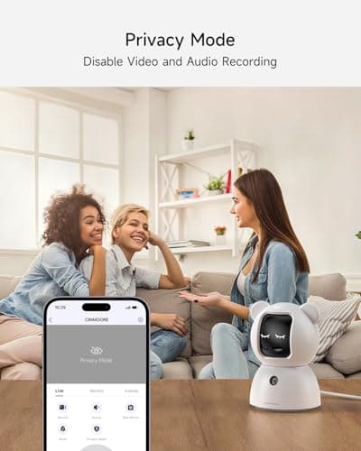 CINMOORE 4MP Camera for Home Security, Free 32GB SD Card, Non-Subscription AI Human/Pet/Crying Detection, 2.5K Dog Cat Pet Camera with Phone APP, 360° Coverage, 2-Way Talk, IR Night Vision, 2.4G WiFi 9