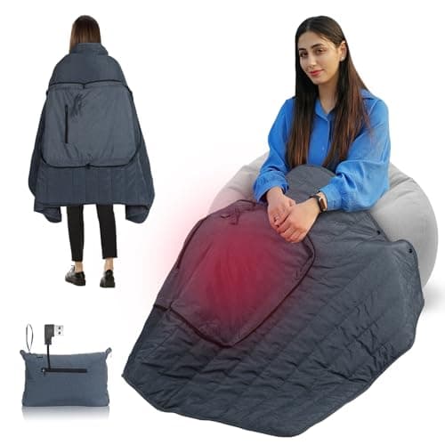 Goallim Portable USB Heated Blanket, Battery Powered Heating Blanket with 3 Heat Settings, 3 Hours Auto Off Wearable Heated Portable Blankets with Overheat Protection(Battery Pack Not Included)
