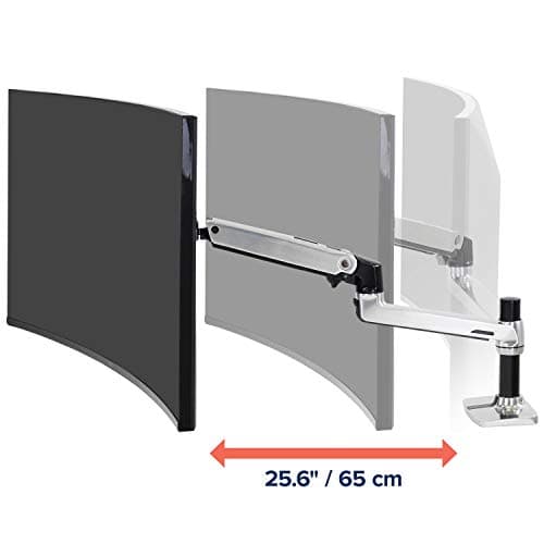 Ergotron – LX Monitor Arm, Single Monitor Desk Mount – fits Flat Curved Ultrawide Computer Monitors up to 34 Inches, 7 to 25 lbs, VESA 75x75mm or 100x100mm – Polished Aluminum 6