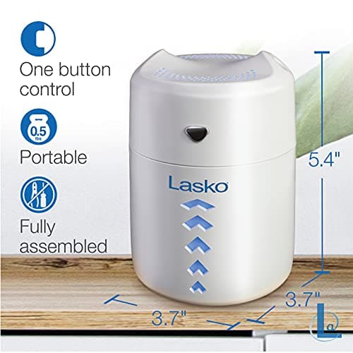Lasko Ultrasonic Cool Mist Personal Humidifier, 0.4L, Home Water Vaporizer, White 5