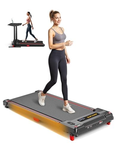 Walking Pad Treadmill, Anylife Incline Walking Pads Under Desk 330lb Capacity, 2.5HP Portable Treadmills for Home, Compact Treadmill Small Running Pad with LED Display, Remote Control, Orange