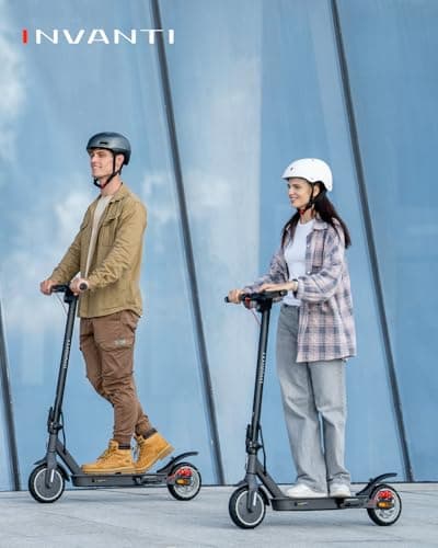 INVANTI E30 Adult Electric Scooter, Max 20Miles & 18 MPH, 350W Motor, Turn Signals, Smart APP, 8.5" Solid Tires, Foldable Commuter Electric Scooter for Adult with Rear Suspension and Dual Brakes 8