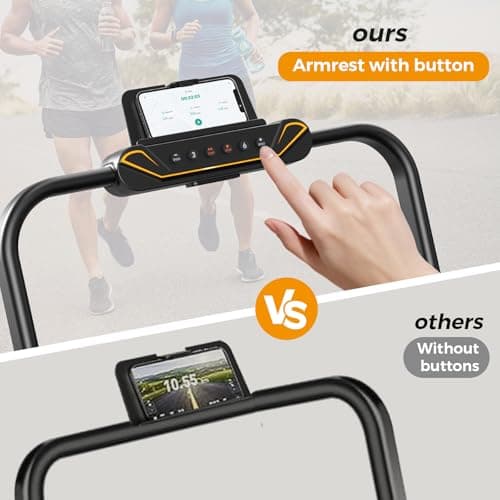 HiFast Walking Pad Treadmill, 3 in 1 Foldable Under Desk Treadmills for Home Office, Small Walking Pad with Incline Handle Bar, 300lbs Capacity 2.5HP Portable Running Machine with APP Remote Control 5