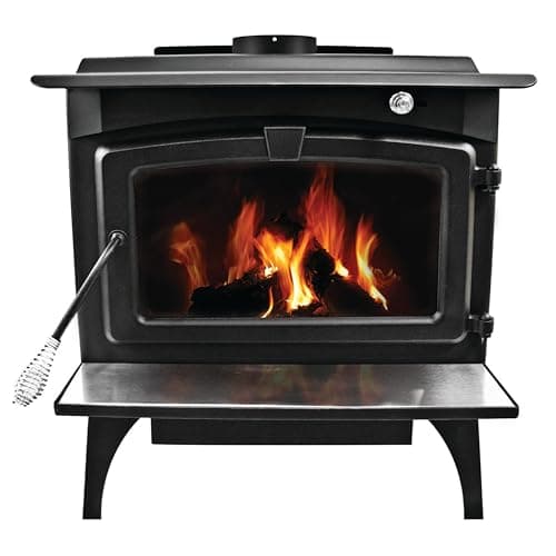 Pleasant Hearth 2,200 Sq. Ft. Wood Stove with Legs and Stainless Steel Ash Lip