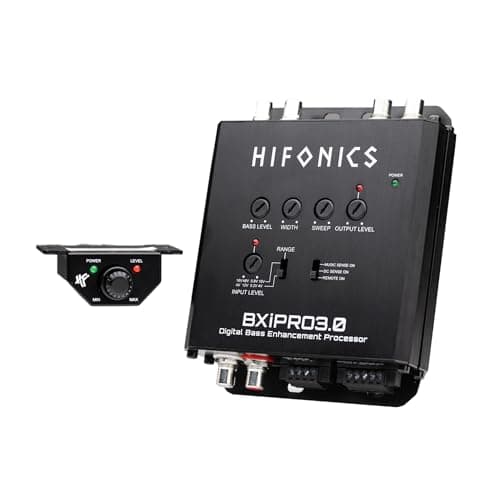 Hifonics BXIPRO3.0 Bass Enhancer, Digital Processor with Dash Mount Remote Control, Integration with Any Vehicle for Upgraded Subwoofer System, Black