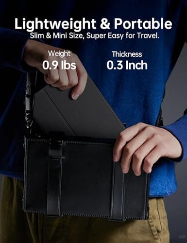 DAMRAPT Small Portable Monitor 10.5" 1920x1280 FHD 400Nits Eye Care Mini Travel Monitor w/Smart Cover & Speaker, HDR Portable Gaming Display, USB C HDMI External Screen for Laptop Switch, PS5/4 7