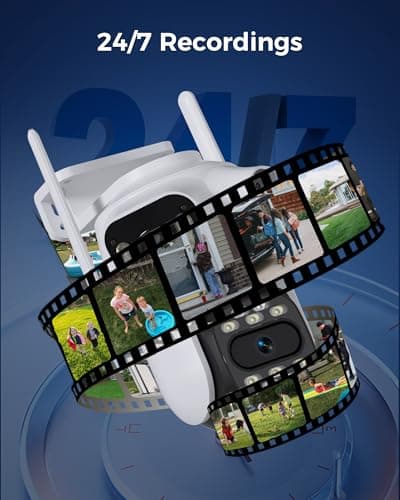 GAIEXCE 4K Security WiFi Camera Outdoor with Three Lens, Wired Plug-in | 8MP Auto Tracking 360 View Indoor Home Security Camera, AI/Motion Detection, Color Night Vision, 2-Way Audio, SD/Cloud Storage 5