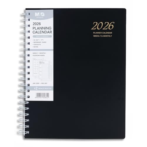 M&G 2026 Planner, Weekly and Monthly Planner Calendar, Jan 2026-Feb 2027 Agenda Book With Monthly Tabs for School Work Home Supplies, A4 8.5" x 11"