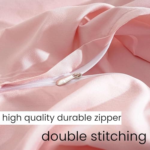 Mohap Zipper Pillowcase 2 Pieces Brushed Microfiber 1800 Hotel Quality Super Soft Pillow Cover No Shrinkage No Fade Pillow Protectors - Pink, Queen 7