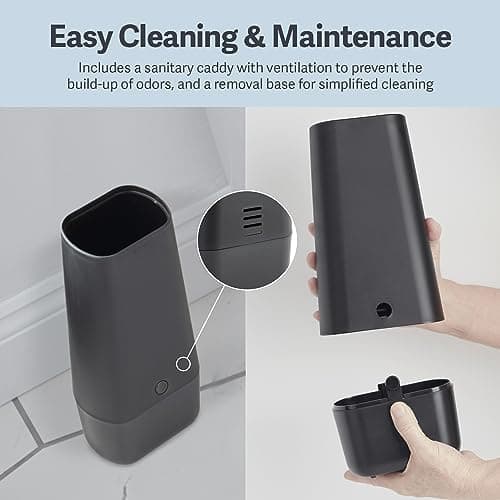 Casabella Hygienic Toilet Bowl Brush with Caddy, Black 8