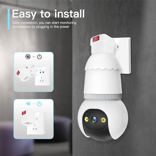 Tutoview 4MP Light Bulb Security Camera 5G&2.4GHz Wireless Outdoor Indoor Camera with Night Vision, Motion Detection, 360° Remote Viewing, and Real-Time Alerts for Home Safety with Alexa 5