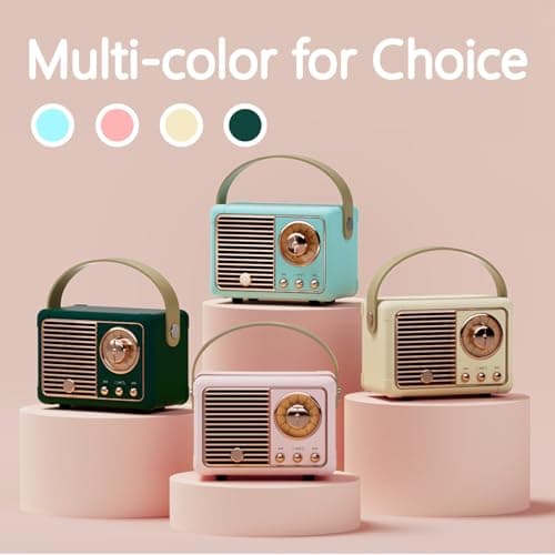 Vintage Retro Bluetooth Speaker Old Vintage Decor Birthday Gifts for Men Old School Mini Portable Wireless Speaker for Office,Room,Desk Accessories,Indoor,Outdoor Retro Gifts for Teen,Friends (Green) 9