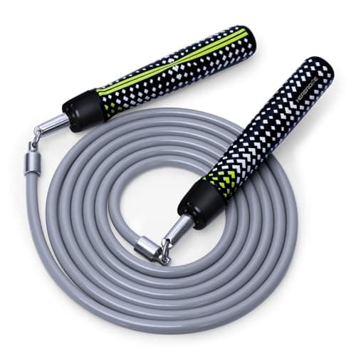 Weighted Jump Ropes for Men & Women, 1/2 LB Jump Rope Weighted With Ball-bearing, No-Slip Grip, Durable Steel Cable, Heavy Jump Rope Designed for Fitness, High-Intensity Strength Workouts, crossfit