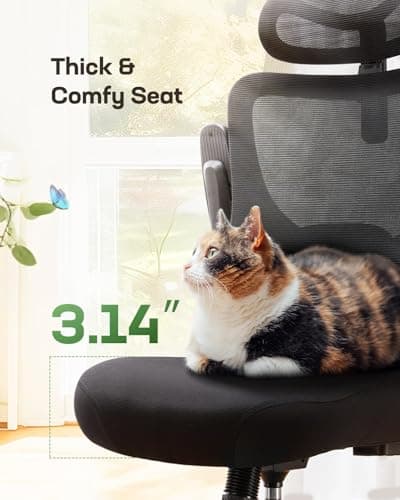 Marsail Ergonomic Office Chair: Office Desk Chair with High Back Mesh and Adjustable Lumbar Support Rolling Work Swivel Task Chairs with Wheel 3D Armrests and Headrest 5