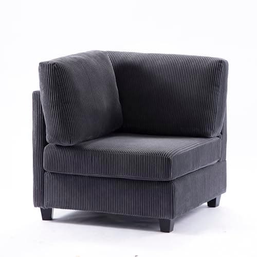 Deep Seat Reversible Modular Sofa with Movable Ottoman, Free Combinational Convertible Sectional Couch, Oversized Corner Sofa&Couches with Solid Wood Legs and Detachable Backrest for Living Room 7