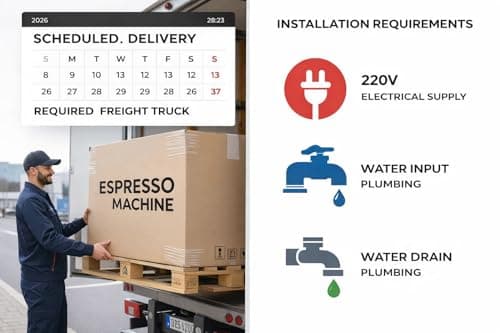 Commercial 2-Group Volumetric Espresso Machine for Restaurant and Café Use, Stainless Steel and Copper Construction, 220V, White 9