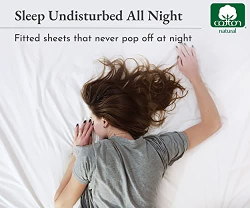 California Design Den Fitted Sheet Queen, Soft 100% Cotton Sateen, Deep Pocket, Durable All-Around Elastic, Head/Foot Side Indicators, Queen Fitted Sheet Cotton (Blue Hydrangea) 5