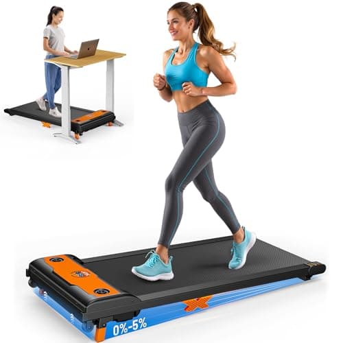 Servfit Walking Pad with Incline, 2.5HP Under Desk Treadmill, 3 in 1 Portable Treadmill with Remote Control, LED Display, Hidden Safety Switch, Mini Walking Jogging Machine for Home Office, Orange
