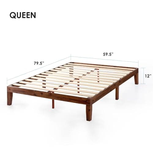 Mellow Naturalista Classic - 12 Inch Solid Wood Platform Bed with Wooden Slats, No Box Spring Needed, Easy Assembly, Queen, Espresso 13