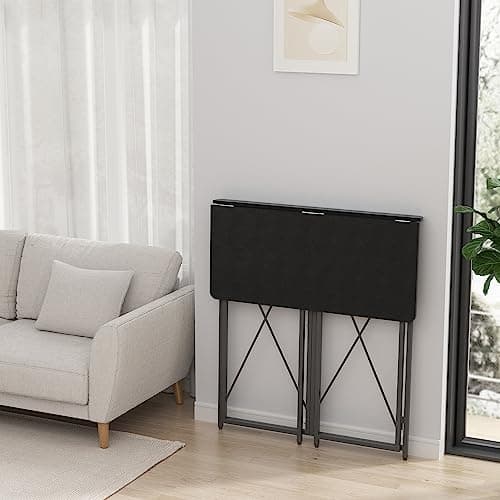 39.37" Folding Standing Desk, Small Laptop Stand Up Desk for Sitting or Standing, No Assembly Needed, Portable, Tall Foldable Desk for Home, Office, Small Spaces (Black) 8