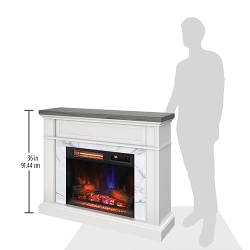 duraflame® Wall Mantel Electric Fireplace, Bright White 9