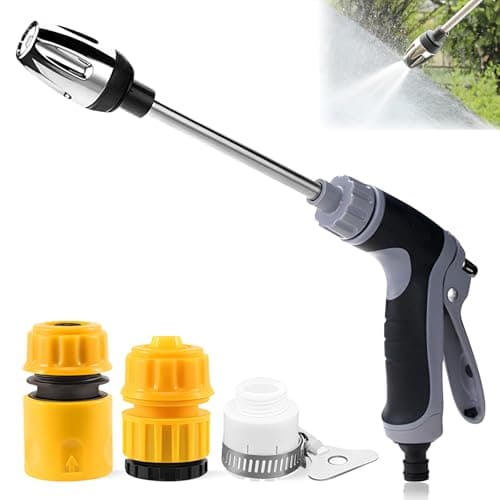 Waterblitz Pressure Washer, High Pressure Water Gun, Portable Washer for Car, Floor, Wall Cleaning, with 360° Rotating for Three Spray Modes (Water Gun + Connector)