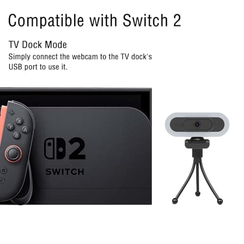 Svcouok W4 2K Autofocus Webcam with Dual Mics & LED Light, 1080P 60fps/2K 50fps, USB Streaming Camera for PC, Laptop, Switch 2, Desktop - Plug and Play 11