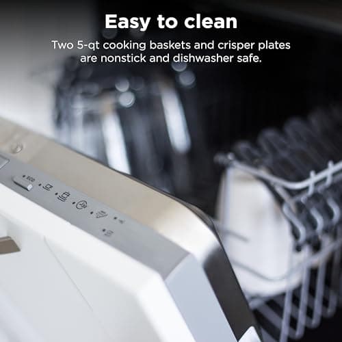 Ninja DZ550 Foodi 10 Quart 6-in-1 DualZone Smart XL Air Fryer with 2 Independent Baskets, Smart Cook Thermometer for Perfect Doneness, Match Cook & Smart Finish to Roast, Dehydrate & More, BLACK 6