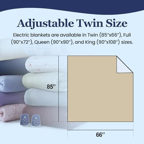 Thermee Micro Flannel Heated Blanket With Sherpa Back, 10-Setting Electric Full Size, Programmable, Ultra-Soft Throw, Fast Heating Thermal - Tan 3