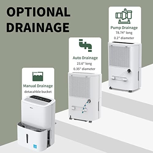 Shinco 7,000 Sq.Ft Energy Star Dehumidifier with Pump and WIFI, Ideal for Large Industrial Rooms and Home Basements, Efficient Moisture Removal and Humidity Control, 1.85 Gallons Water Tank 5