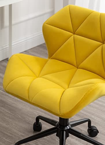 Roundhill Furniture Eldon Diamond Tufted Adjustable Swivel Office Chair, Yellow 12