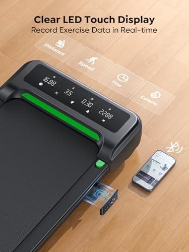 Walking Pad with Incline, Under Desk Treadmill, Portable Treadmills for Home/Office, 2.5HP Walking Jogging Running Machine 300 lbs Capacity with LED Display, Remote Control/App Control (Green) 6