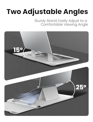 Nillkin Upgraded 15-16 Inch Laptop Sleeve Case for MacBook/Dell/HP/Lenovo/Asus, Unique Slim Travel Computer Bag with Adjustable Stand & Mouse Pad, Magnetic Handle, PU Leather, Gray 6