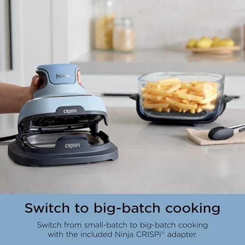 Ninja Crispi 4-in-1 Glass Air Fryer | 450°F | Non-Toxic | 4QT & 6-Cup Glass Containers w/Lids | Microwave, Freezer, Dishwasher Safe | Max Crisp, Air Fry, Bake, Recrisp | Periwinkle | FN101PL 10