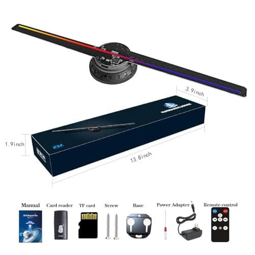 3D HologramFan,12.6-Inch Missyou 3D Holographic Projector Holographic Christmas Tree Advertising Display with Remote and Bluetooth ,700 Video Library for Business Store Signs,Bar,Casino,Party 8