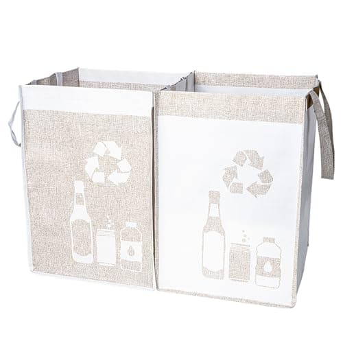 REFARICO Recycle Waste Bag for Kitchen Home- Indoor Recycling Bins Trash Sorting Organizer, Reusable and Waterproof, Yellow, 2 Pack