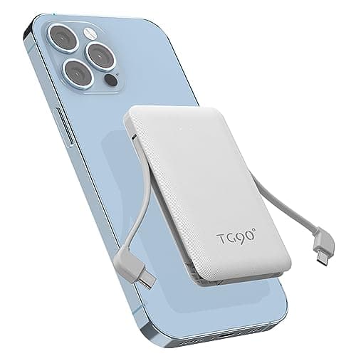 TG90° Power Bank 6000mah Portable Battery Charger, Mini Power Bank with Built-in Cables Portable Phone Charger