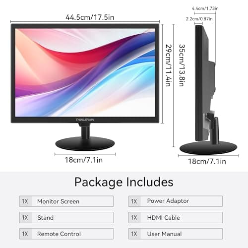 Thinlerain Touchscreen Monitor 19 Inch, 10-Point Multi Touch Screen Monitor 1440×900 HD Display with HDMI VGA AV BNC USB Ports, VESA, Build-in Speakers for POS, Office, and Industrial Use 8