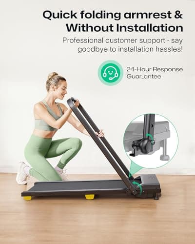 UREVO Walking Pad, 9% Incline Under Desk Treadmill with HIIT Program for Home and Office, 3 in 1 Foldable Treadmill with Remote Control, LED Display 4