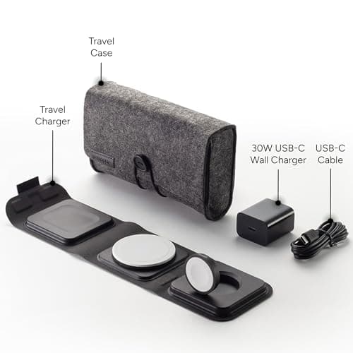 Mophie 3-in-1 Travel Charger with MagSafe - Portable Wireless Charging Hub, Compatible w/Apple Devices, iPhone 17/16/15/14/13/12 Series, Apple Watch Series 11 to 1 & Ultra, AirPods Pro/3rd Gen, Black 5
