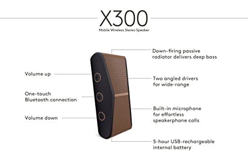 Logitech X300 Mobile Wireless Stereo Speaker, Copper Black 5