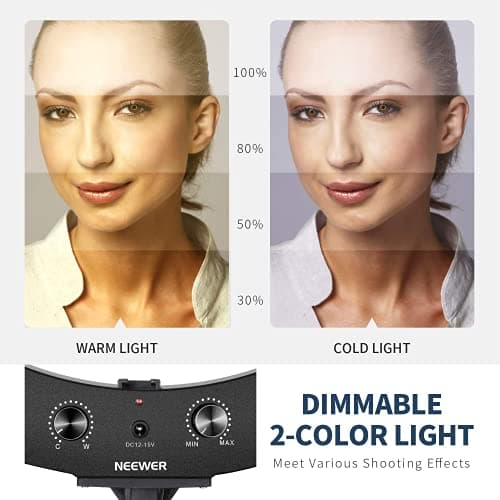 NEEWER 20 inch LED Ring Light Kit with Tripod Stand and Phone Holder Compatible with iPhone, Ringlight for Makeup YouTube Video Recording Selfie Studio Streaming Makeup Barber Lash Salon Lighting 5