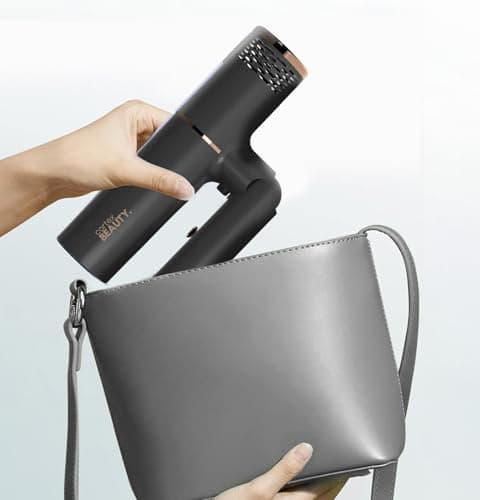 AirFold Foldable Ionic Hair Dryer + Brush Set - Compact, Travel-Friendly 1450W with 2 Speeds, 3 Heat Settings, Cool Shot, Diffuser & Styling Attachments (Gray) 6