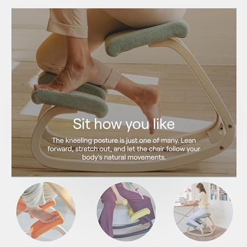 Varier Variable Natural/Black Ergonomic Kneeling Chair – Multi-Purpose Rocking Seat for Home, Office and Study – 10 Year Quality Guarantee 6