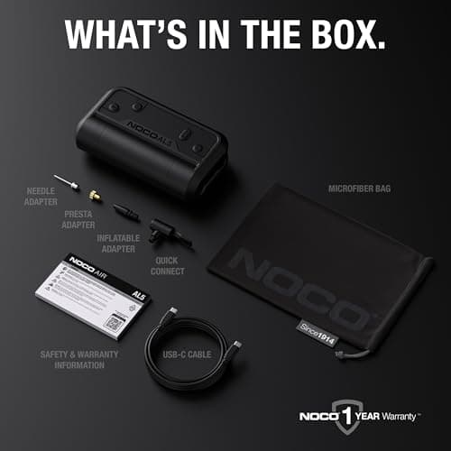 NOCO Air AL5: Cordless Tire Inflator – Portable Rechargeable Air Compressor with USB-C – 17 LPM Inflates 0–40 PSI in 7 Minutes – Digital Gauge + Auto-Shutoff – For Tires up to 31-Inches 8