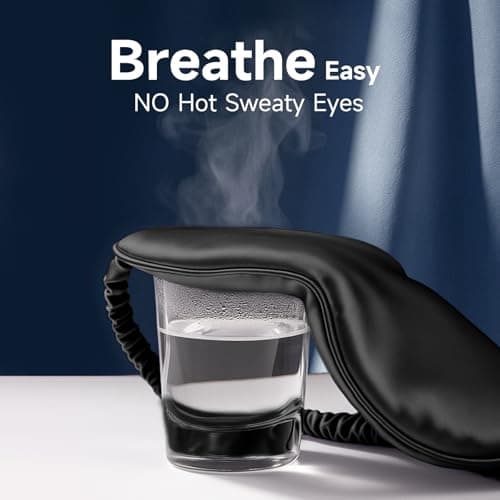 Umisleep Sleep Mask for 100% Pure Mulberry Silk, 22 Momme 6A Soft Eye Masks for Sleep, Adjustable Sleep Masks for Women Men, Light Blocking Sleeping Mask, Silk Eye Mask for Sleeping, Blindfold, Black 6