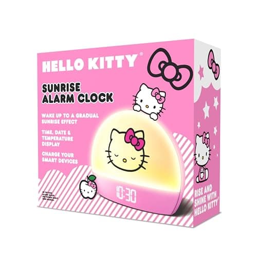 Hello Kitty Sunrise Alarm Clock - Multicolor Lights, USB Charging, LED Display, and Snooze Function 7