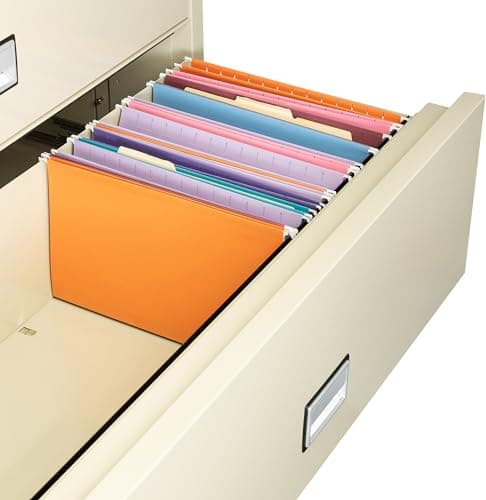 Phoenix Safe 44 inch Wide 4-Drawer Lateral Fireproof File Cabinet – Legal and Letter Size Filing – Key Lock – Water Resistant – Fire Safe and Impact Rated – Putty Finish – Model LAT4W44P 5
