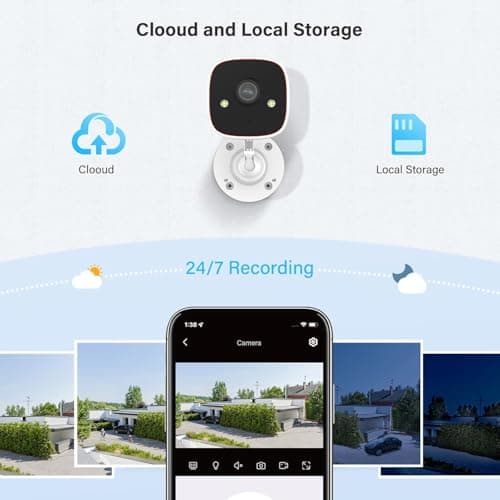 Jennov 2K Security Camera, WiFi Indoor Camera for Home Security, Plug in Powered Pet Cam, Dual-Band (5GHz/2.4GHz), Color Night Vision, 2-Way Audio, Human Motion Detection, IP66 Waterproof Outdoor 8